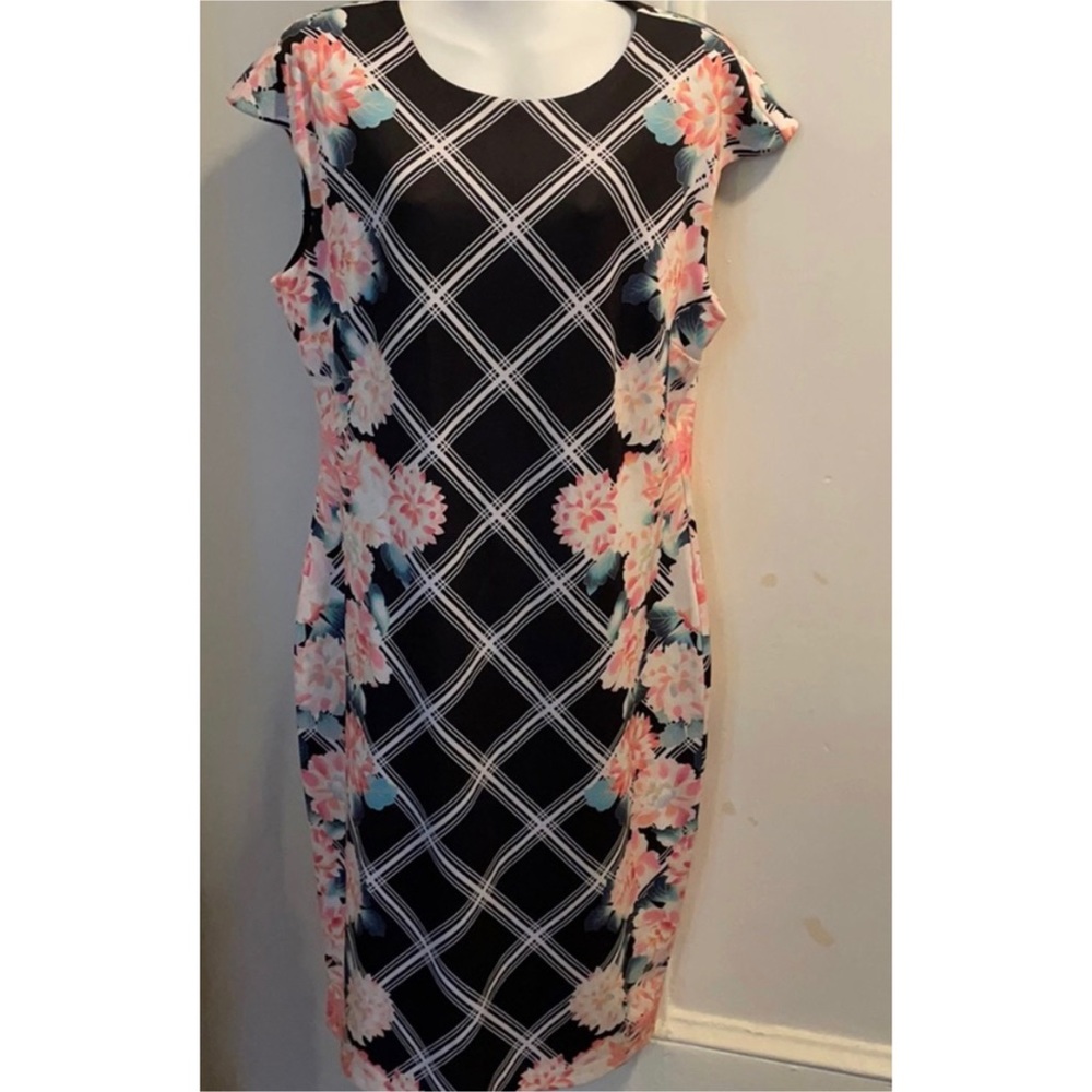 New York & Company Floral Body Con Dress XL